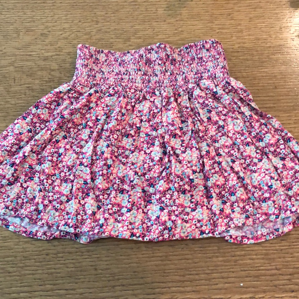 Pink floral skirt